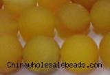 CAG6722 15 inches 12mm round yellow pilates agate beads