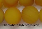 CAG6724 15 inches 16mm round yellow pilates agate beads