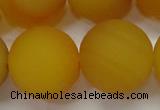 CAG6725 15 inches 18mm round yellow pilates agate beads