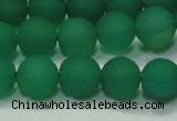 CAG6730 15 inches 8mm round green pilates agate beads