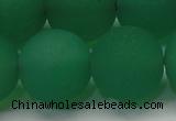 CAG6735 15 inches 18mm round green pilates agate beads