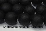 CAG6740 15 inches 8mm round black pilates agate beads