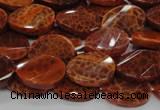 CAG677 15.5 inches 13*18mm twisted oval natural fire agate beads