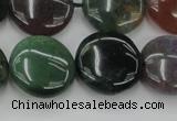 CAG6773 15.5 inches 18mm flat round Indian agate beads wholesale