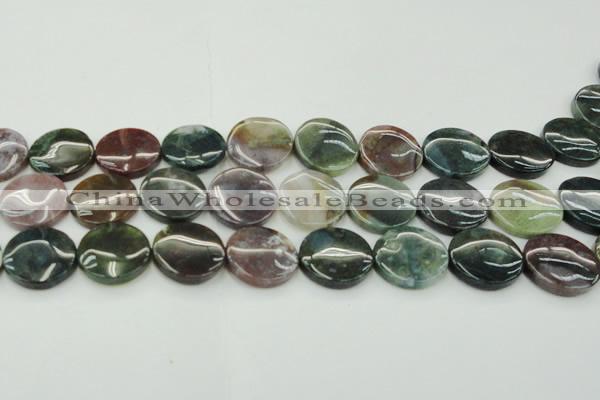 CAG6774 15.5 inches 20mm flat round Indian agate beads wholesale