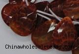 CAG679 15.5 inches 15*20mm faceted teardrop natural fire agate beads