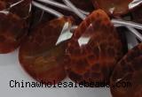 CAG680 15.5 inches 22*30mm faceted teardrop natural fire agate beads