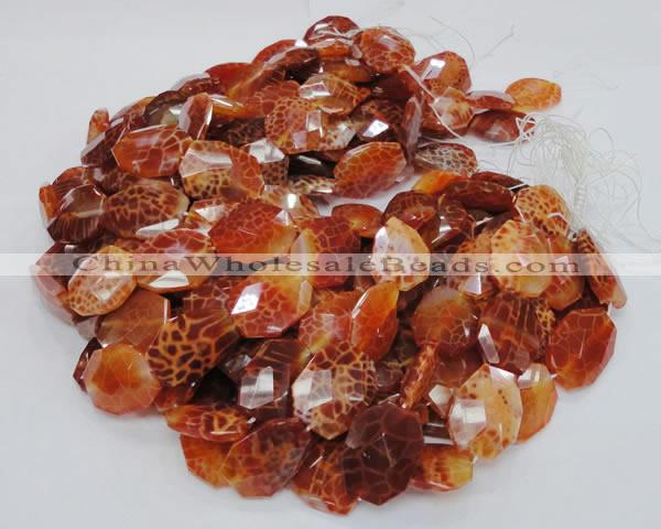 CAG682 15.5 inches 22*30mm faceted freeform natural fire agate beads