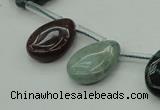 CAG6841 Top drilled 13*18mm flat teardrop Indian agate beads