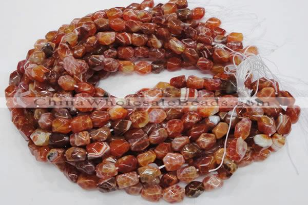 CAG687 15.5 inches 10*14mm nugget natural fire agate beads wholesale