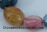 CAG6885 12*14mm - 25*30mm faceted drum dragon veins agate beads