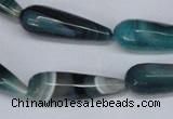 CAG6894 15.5 inches 10*30mm faceted teardrop line agate beads