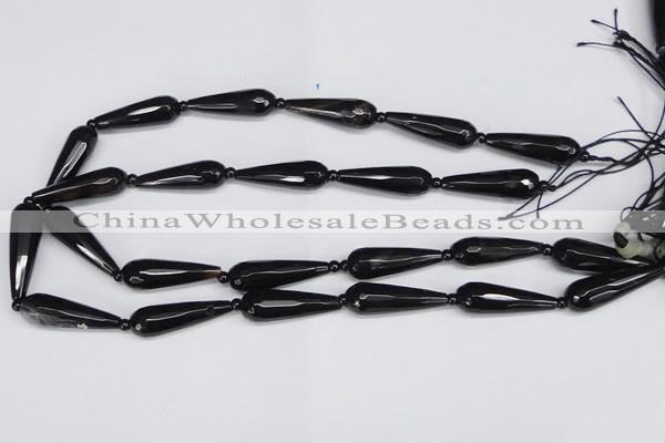 CAG6895 15.5 inches 10*30mm faceted teardrop line agate beads