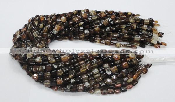 CAG692 15.5 inches 8*8mm square dragon veins agate beads wholesale