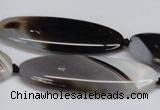 CAG6922 15.5 inches 20*55mm oval black line agate beads