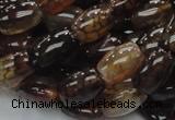 CAG699 15.5 inches 10*14mm rice dragon veins agate beads wholesale