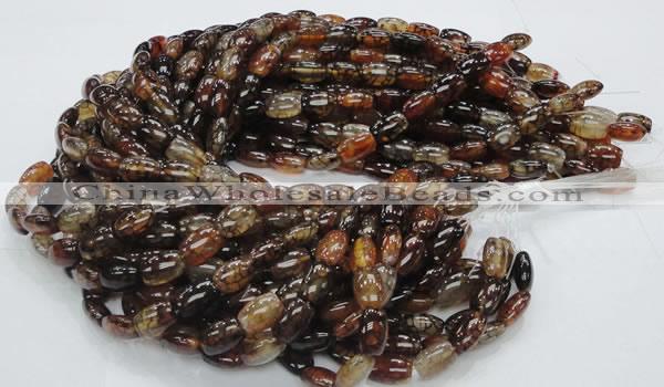 CAG699 15.5 inches 10*14mm rice dragon veins agate beads wholesale