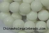 CAG707 15.5 inches 12mm round white agate gemstone beads wholesale