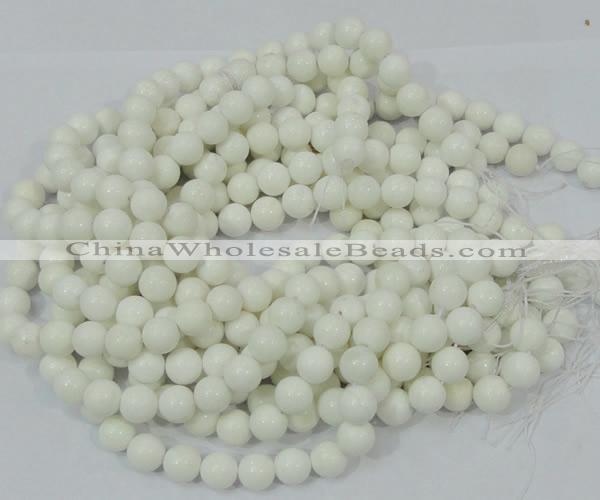 CAG707 15.5 inches 12mm round white agate gemstone beads wholesale