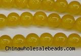 CAG7102 15.5 inches 8mm round yellow agate gemstone beads