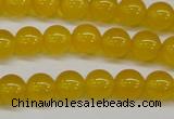 CAG7102 15.5 inches 8mm round yellow agate gemstone beads