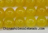 CAG7104 15.5 inches 12mm round yellow agate gemstone beads