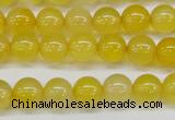 CAG7109 15.5 inches 8mm round yellow agate gemstone beads