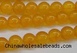 CAG7110 15.5 inches 8mm round yellow agate gemstone beads