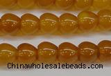 CAG7114 15.5 inches 9*10mm apple-shaped yellow agate gemstone beads