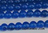 CAG7159 15.5 inches 6mm round blue agate gemstone beads