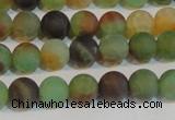 CAG7167 15.5 inches 6mm round matte rainbow agate gemstone beads