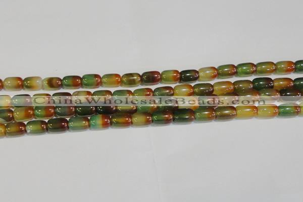 CAG7175 15.5 inches 8*12mm drum rainbow agate gemstone beads