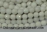 CAG7185 15.5 inches 3mm faceted round white agate gemstone beads