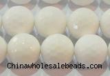 CAG7186 15.5 inches 16mm faceted round white agate gemstone beads