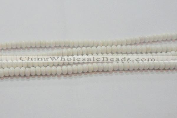 CAG7191 15.5 inches 5*8mm rondelle white agate gemstone beads