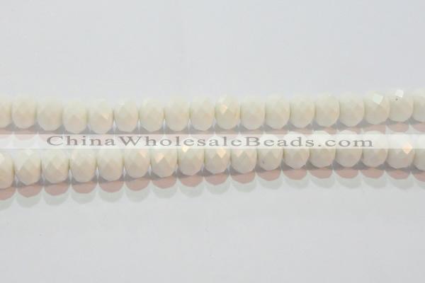 CAG7195 15.5 inches 10*14mm faceted rondelle white agate beads