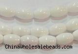 CAG7200 15.5 inches 5*8mm rice white agate gemstone beads