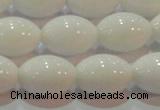 CAG7203 15.5 inches 10*14mm rice white agate gemstone beads