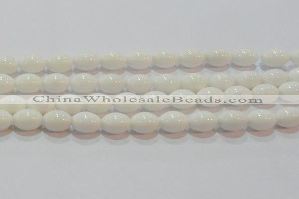 CAG7204 15.5 inches 12*16mm rice white agate gemstone beads