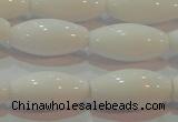 CAG7205 15.5 inches 8*16mm rice white agate gemstone beads