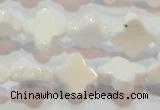 CAG7217 15.5 inches 10*10mm flower white agate gemstone beads