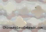 CAG7218 15.5 inches 12*12mm flower white agate gemstone beads