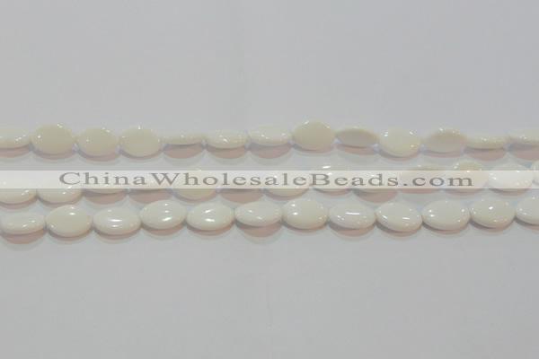 CAG7228 15.5 inches 10*14mm marquise white agate gemstone beads