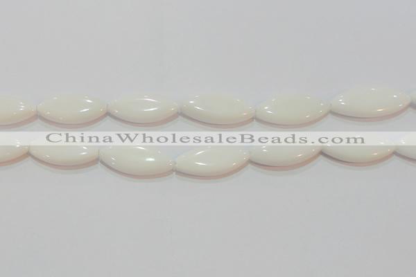 CAG7232 15.5 inches 16*33mm marquise white agate gemstone beads