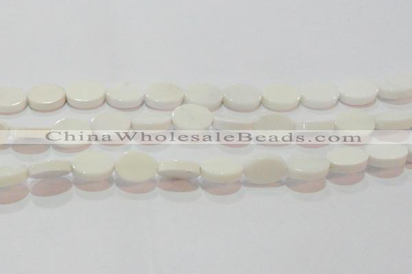 CAG7235 15.5 inches 12*16mm oval white agate gemstone beads