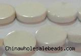 CAG7236 15.5 inches 13*18mm oval white agate gemstone beads