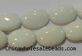 CAG7242 15.5 inches 15*20mm oval white agate gemstone beads