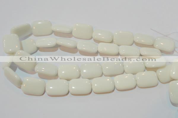 CAG7245 15.5 inches 10*14mm rectangle white agate gemstone beads