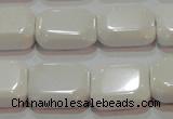 CAG7261 15.5 inches 13*18mm rectangle white agate gemstone beads