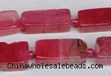 CAG7372 15.5 inches 8*20mm - 10*25mm cuboid dragon veins agate beads